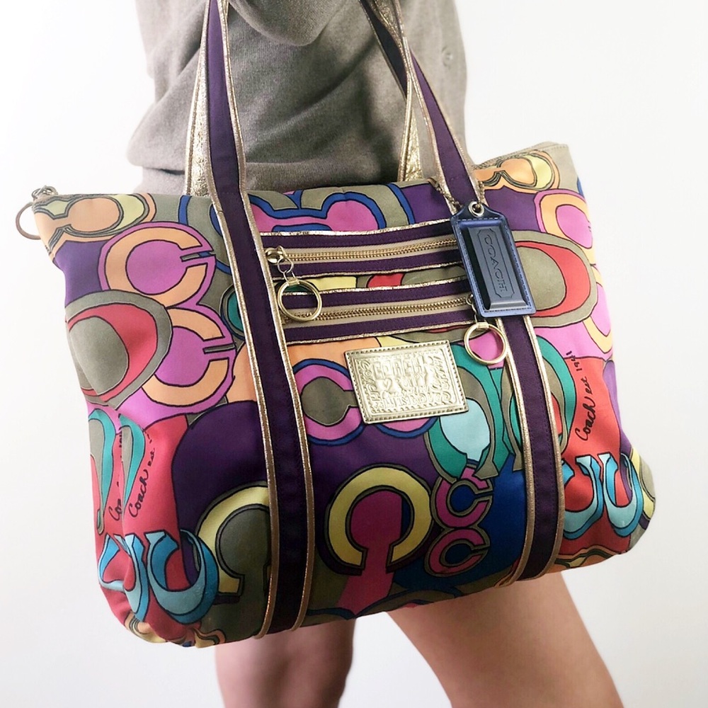 Coach Poppy Signature Glam Tote Bag